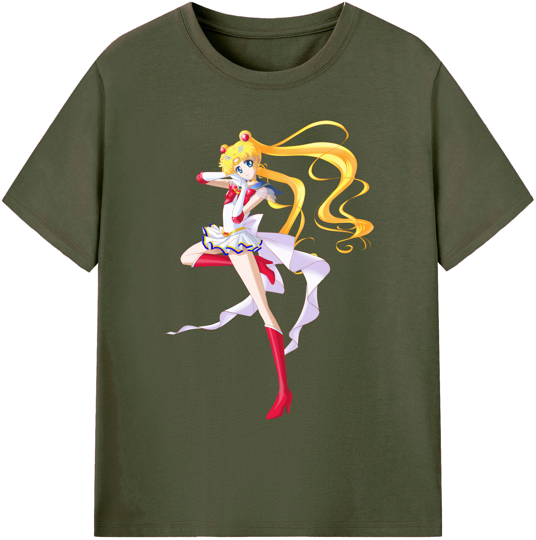 （画像用） 美少女戦士セーラームーン 月野 うさぎ つきの うさぎ Sailor Moon Tsukino Usagi 綿100％ メンズ半袖Tシャツ｜肌触りやわらか＆通気性